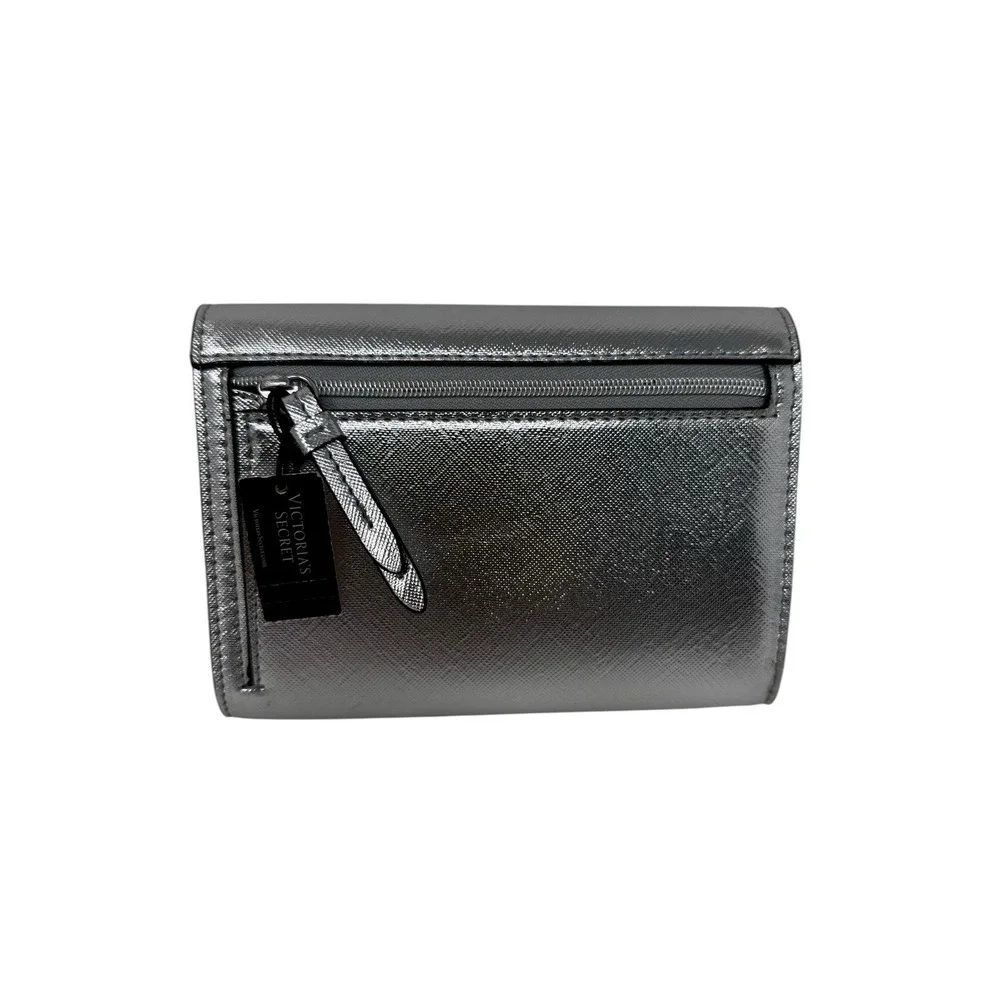 Victoria's Secret Jewel Metallic Envelope Pouch Wallet: Silver - Picture 2 of 8